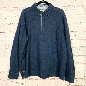 Tommy Bahama Men's Montserrat Long Sleeve Polo Pullover Sweater Blue Size Large